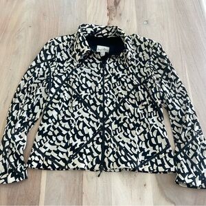 Joseph Ribkoff Vintage White Black Double Zip Jacket Women’s Size 12